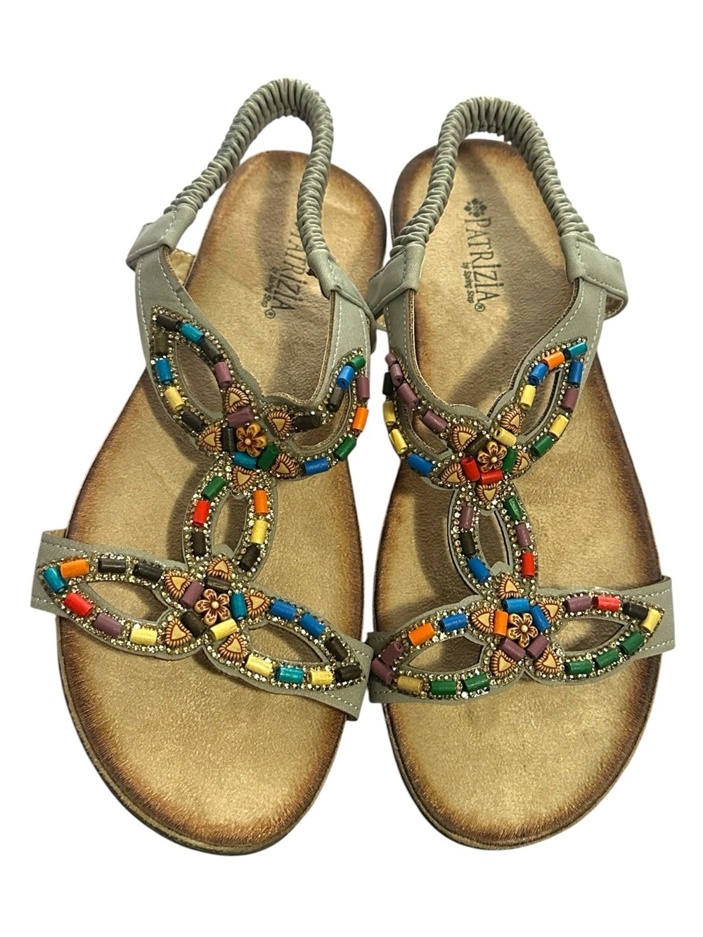 Patrizia creama thong beaded t-strap sandals 8